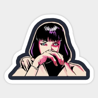 Mia Wallace Pulp Fiction Painting Sticker